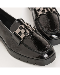 Patent Leather loafers with metal accessories