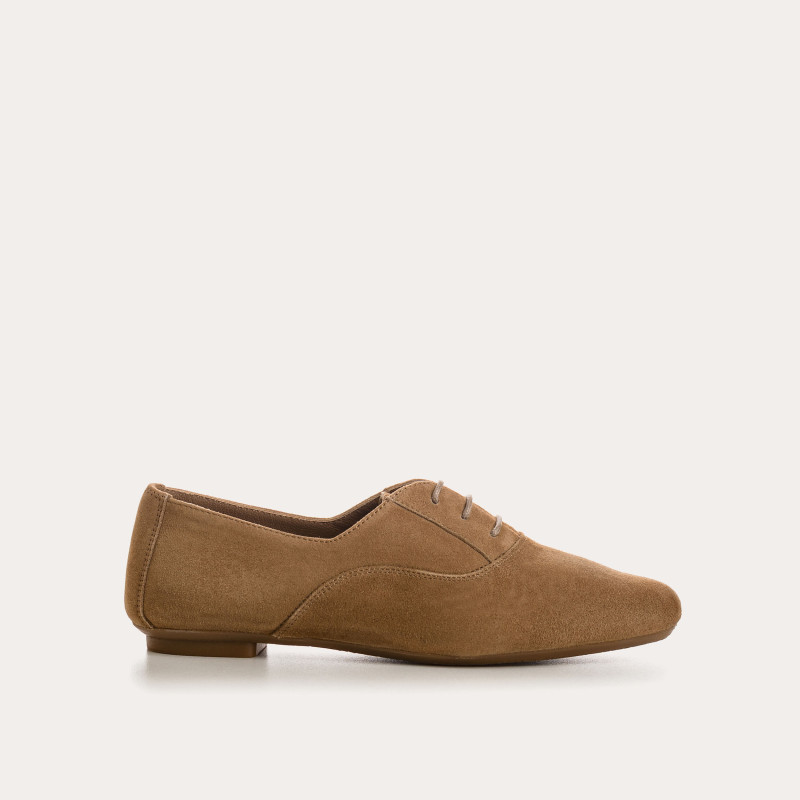 Suede flat derbies