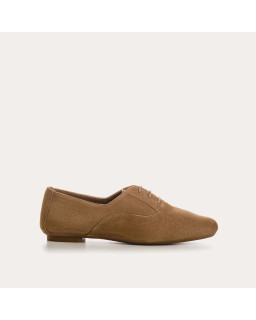 Suede flat derbies