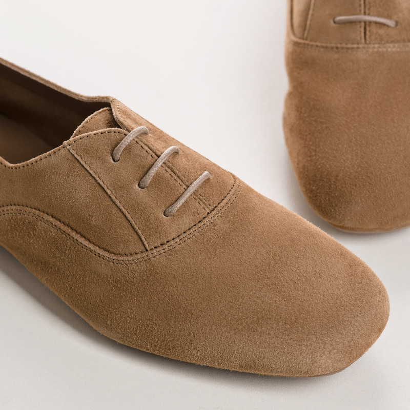 Suede flat derbies