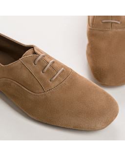 Suede flat derbies