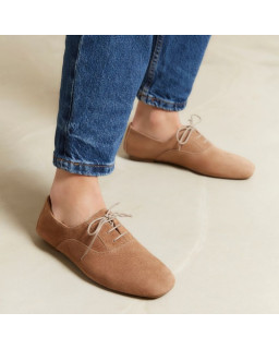 Suede flat derbies