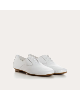 Derbies cuir femme plates avec lacets ton sur ton