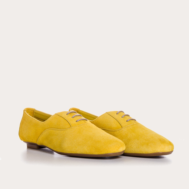 Suede flat derbies