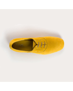 Derbies plates en cuir velours