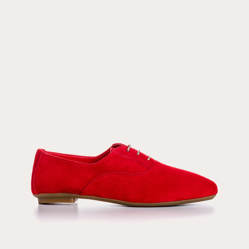 Suede flat derbies