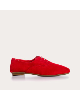 Derbies plates en cuir velours