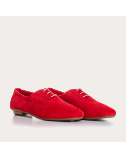 Suede flat derbies
