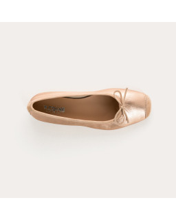 Ballerines plates à nœud en cuir métallisé