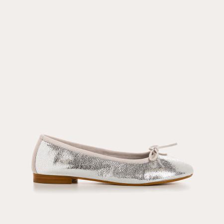 Carmen crackled leather CC ballerinas | Reqins
