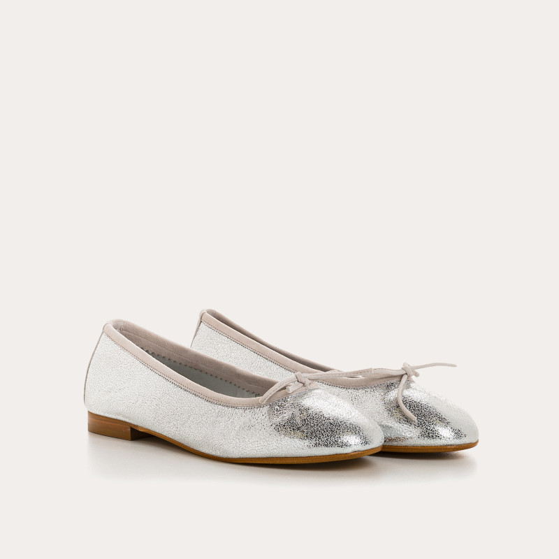 Carmen crackled leather CC ballerinas | Reqins