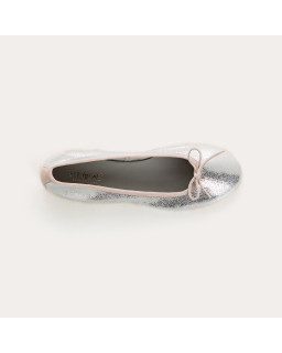 Carmen crackled leather CC ballerinas | Reqins