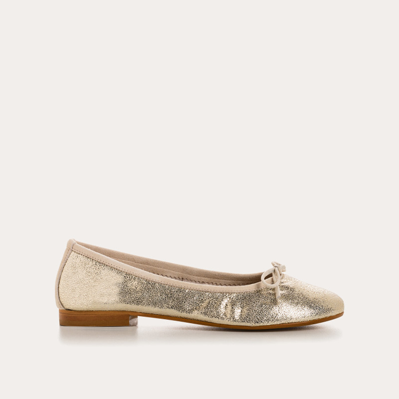 Carmen crackled leather CC ballerinas | Reqins