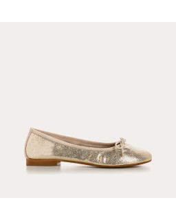 Carmen crackled leather CC ballerinas | Reqins