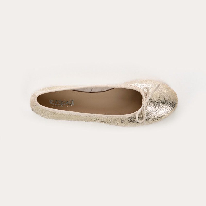 Carmen crackled leather CC ballerinas | Reqins
