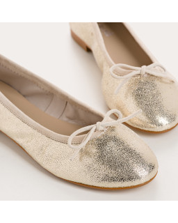 Carmen crackled leather CC ballerinas | Reqins