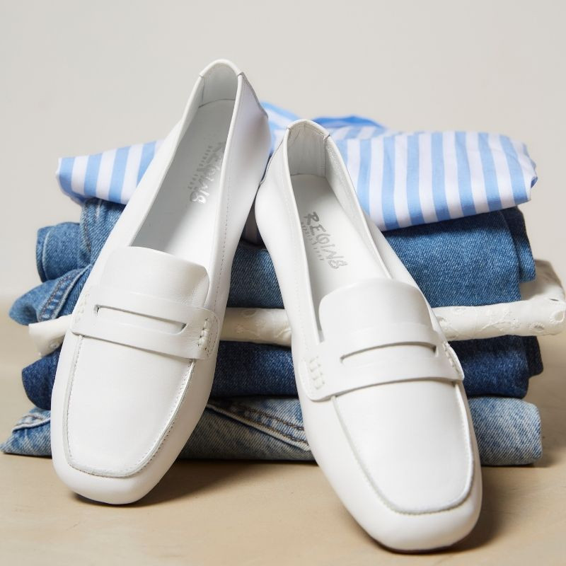 Hema college moccasins with square toe leather