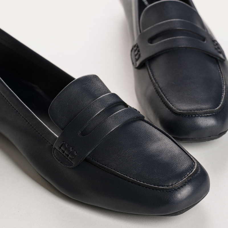 Hema college moccasins with square toe leather