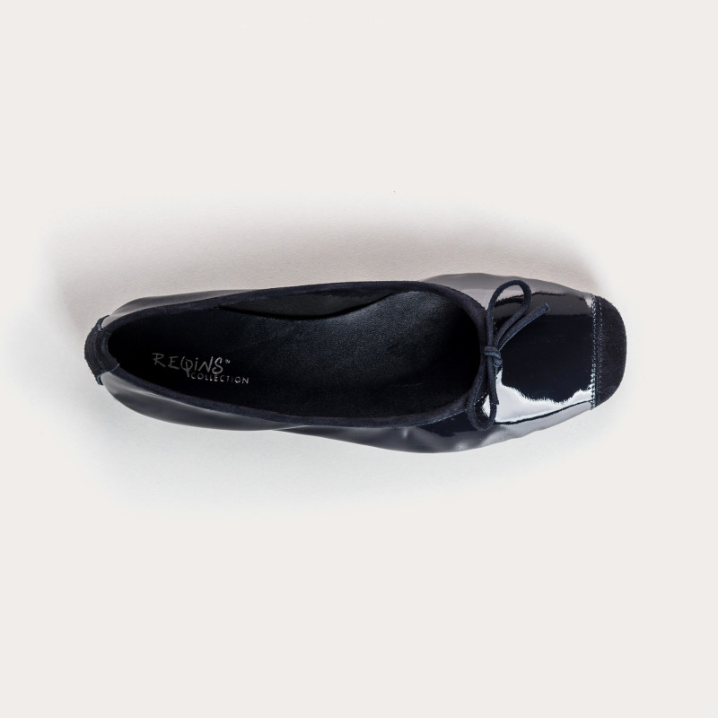 Harmony square-tipped leather ballerinas