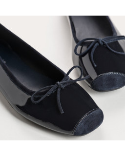 Harmony square-tipped leather ballerinas