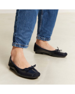 Harmony square-tipped leather ballerinas
