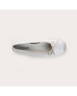Flat Ballerinas with Smooth Leather Knot and Suede