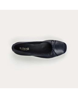 Flat Ballerinas with Smooth Leather Knot and Suede