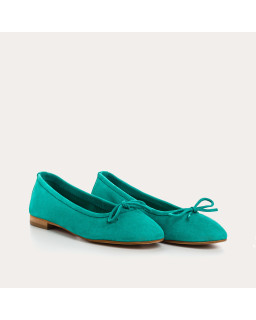 Flat ballerinas with suede knot with rounded butt