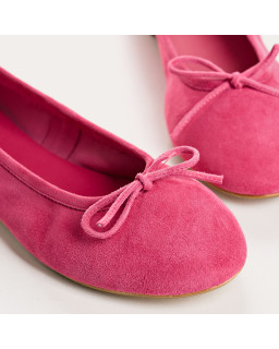 Flat ballerinas with suede knot with rounded butt