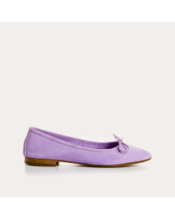 Flat ballerinas with suede knot with rounded butt