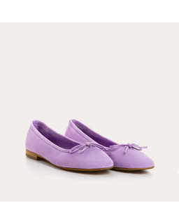 Flat ballerinas with suede knot with rounded butt