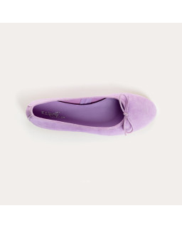 Flat ballerinas with suede knot with rounded butt