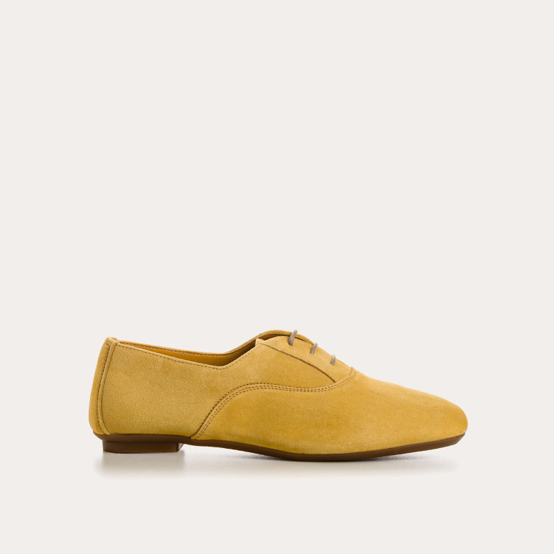 Suede flat derbies