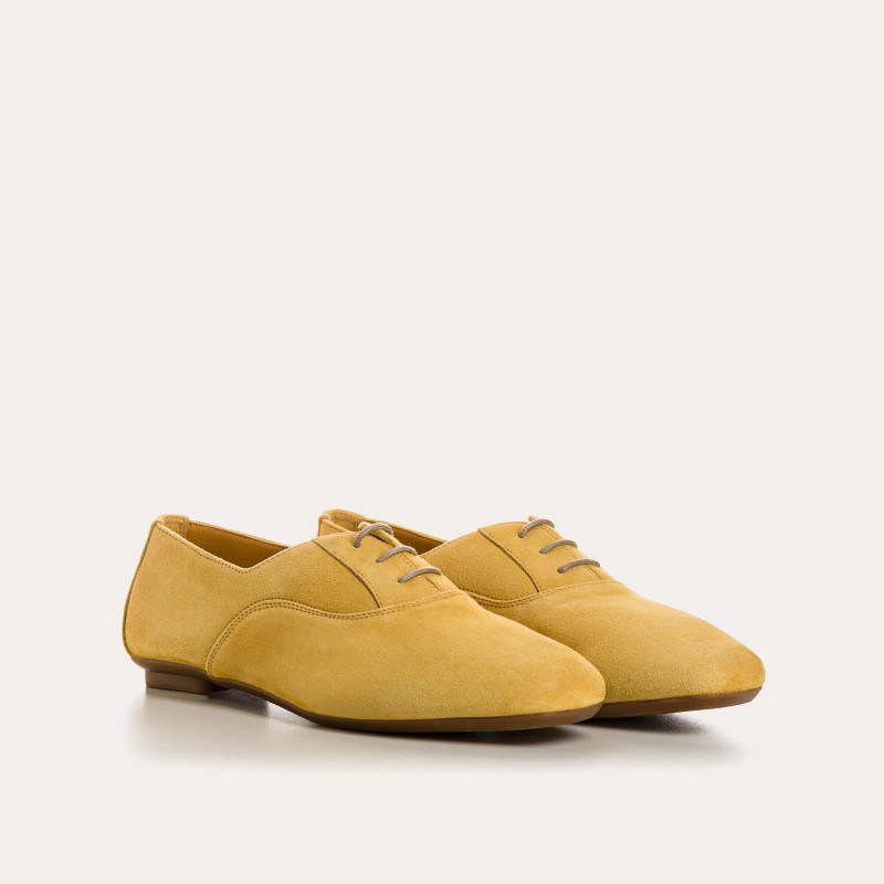 Suede flat derbies