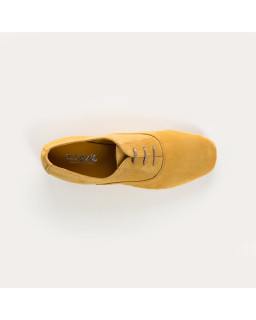 Derbies plates en cuir velours