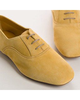 Suede flat derbies