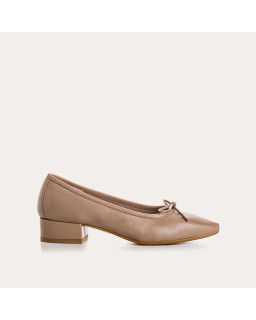 Leather heel ballerinas