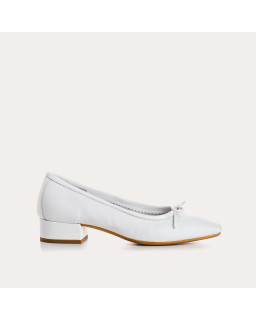 Ballerines à talons en cuir