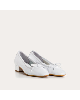 Leather heel ballerinas