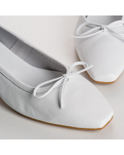 Leather heel ballerinas