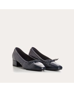 Ballerines à talons en cuir