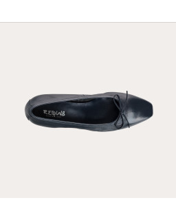 Ballerines à talons en cuir