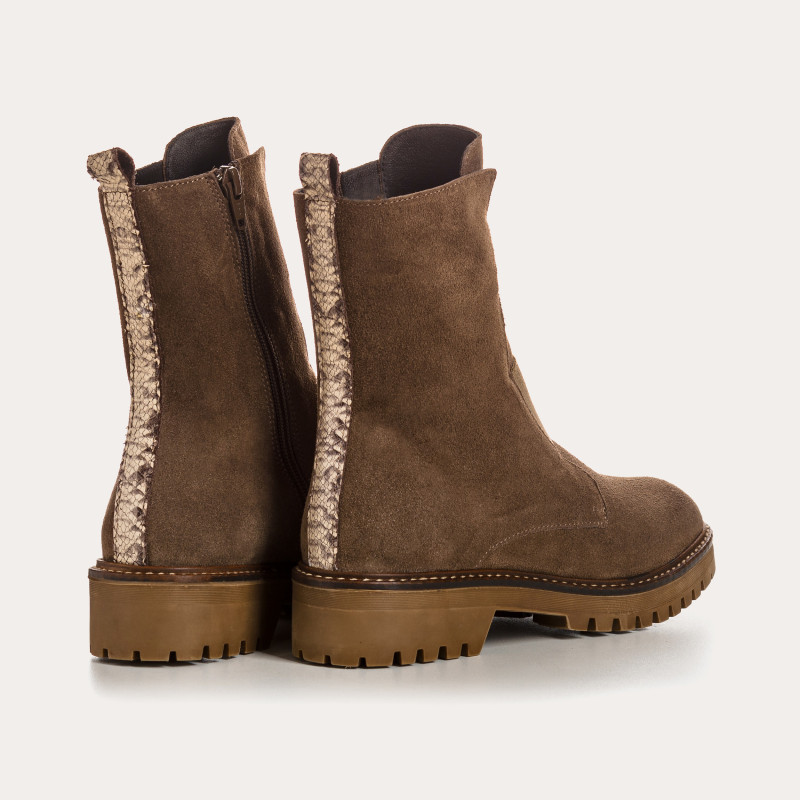 Boots chelsea velvet leather with elastic and interior zip