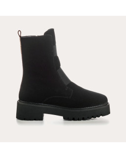 Boots Chelsea flat velvet leather with elastic