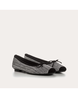 Flat Ballerinas with Metallic Pleated Leather Knot