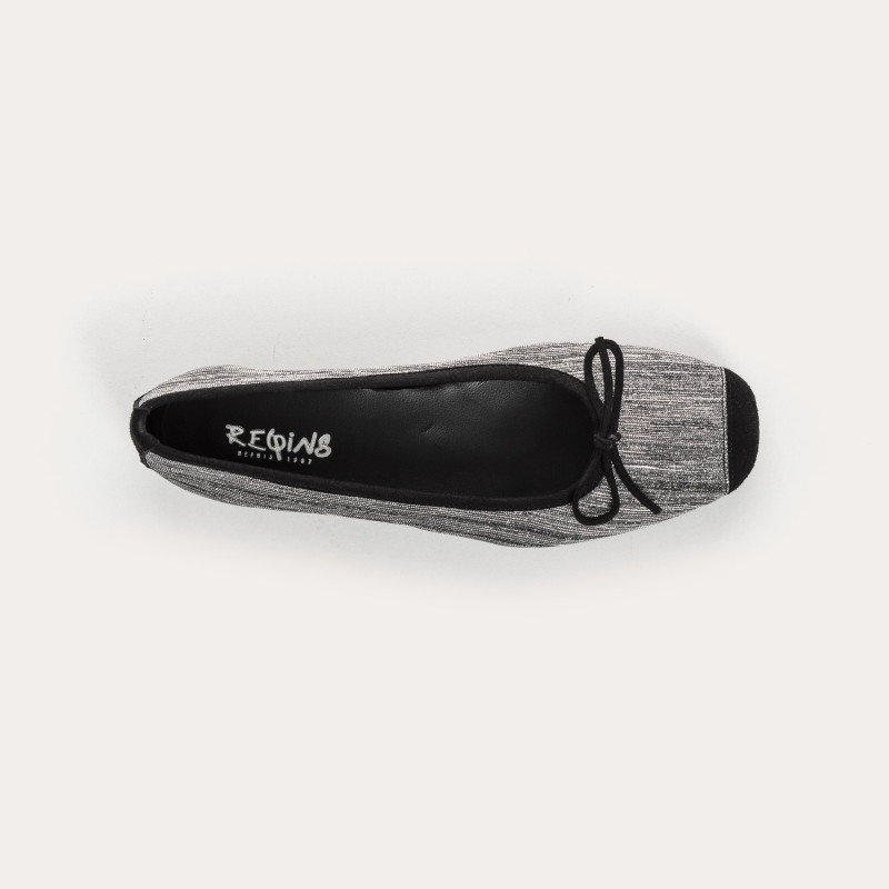 Flat Ballerinas with Metallic Pleated Leather Knot