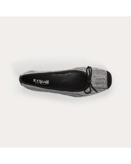 Flat Ballerinas with Metallic Pleated Leather Knot