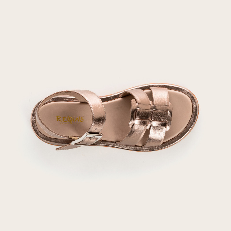 Wendy Metallic Leather Sandals | Elegance & Summer Comfort - Reqins