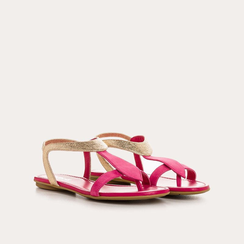 Bernie velvet leather and metal sandals