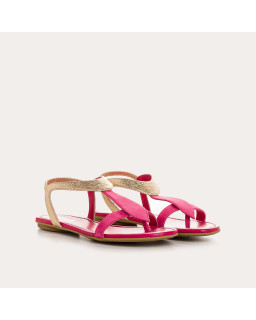 Sandales Bernie en cuir velours et métal | Reqins